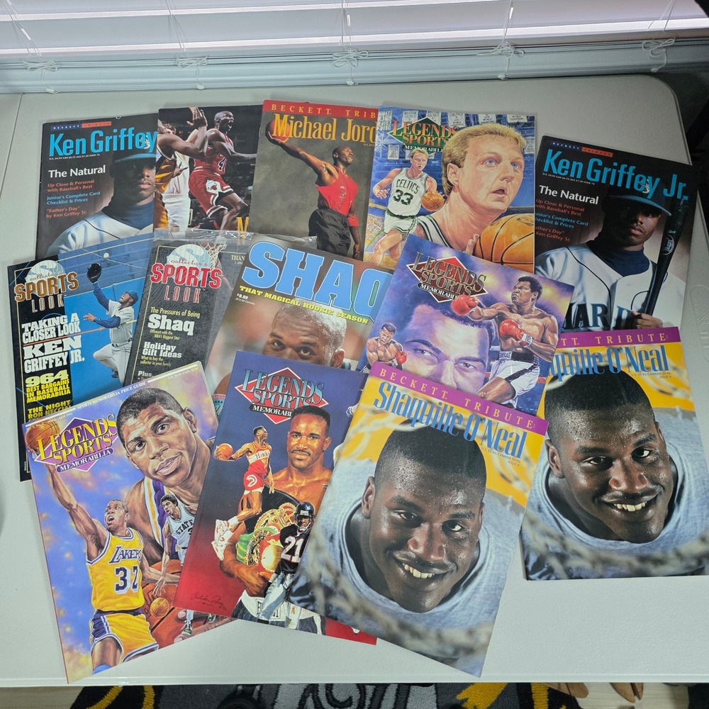 Beckett Legends Sports Magazine Lot‎ 13 ct Jordan Shaq Griffey Jr Ali Magic Bird